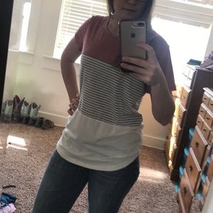 Triple color block tee shirt